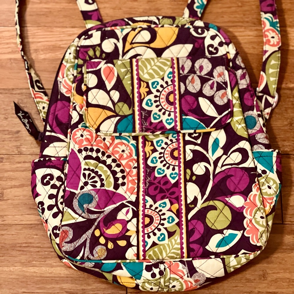Small Vera Bradley Backpack, Plum Crazy